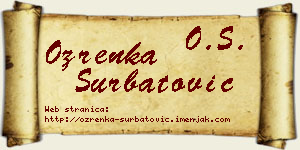 Ozrenka Šurbatović vizit kartica